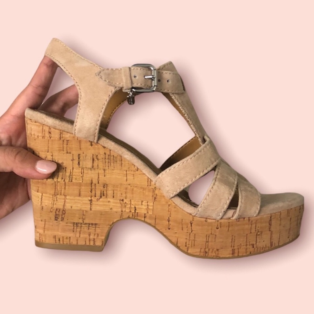 Authentic Nude Coach Wedges
